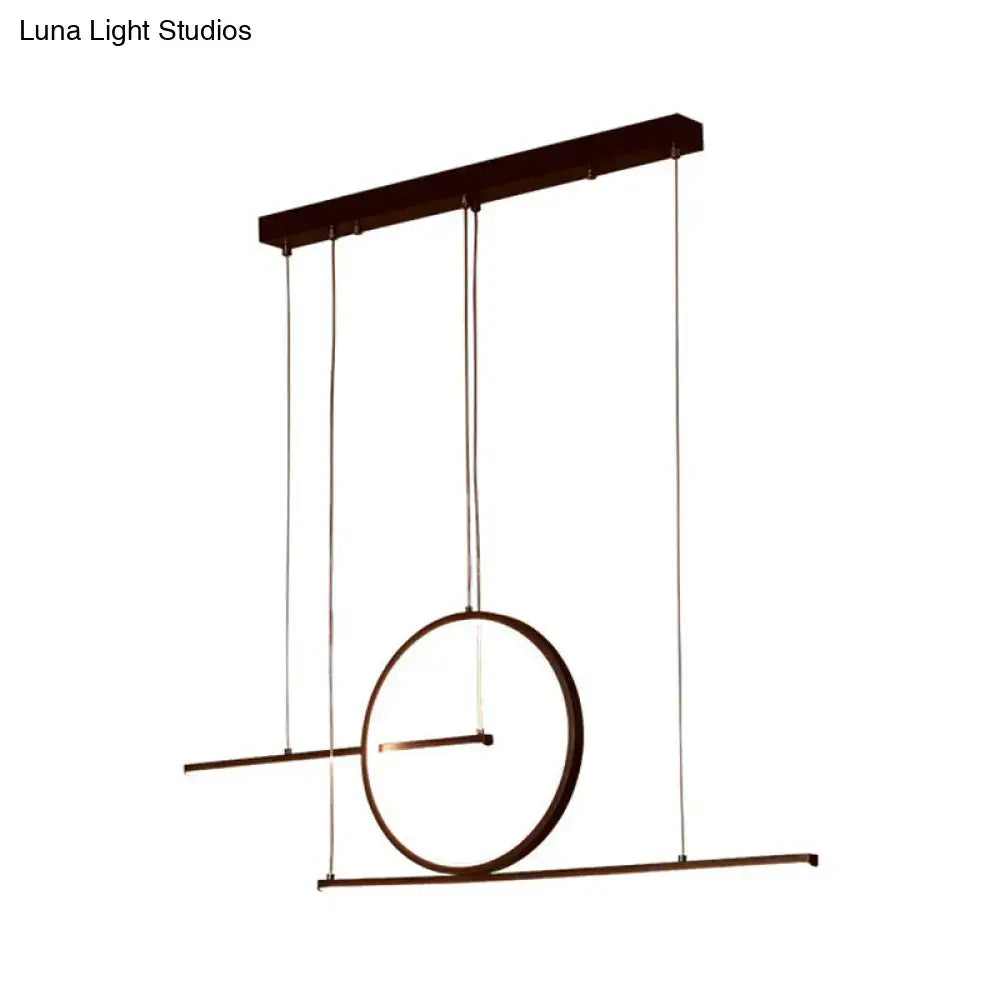 DecorBites modern LED pendant ceiling light in black gold with geometric metal shade and warm white light suspension