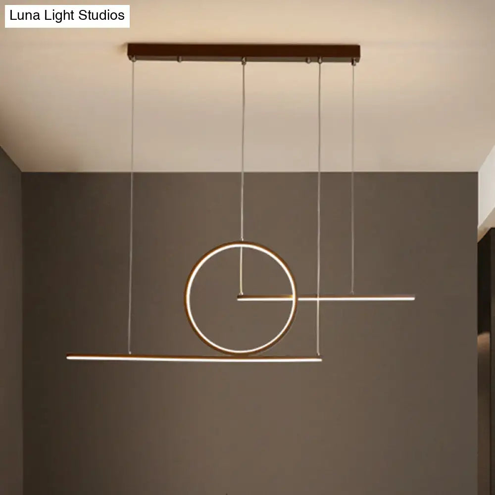 Decorbites modern led restaurant island ceiling light in black gold with warm white light and geometric metal shade