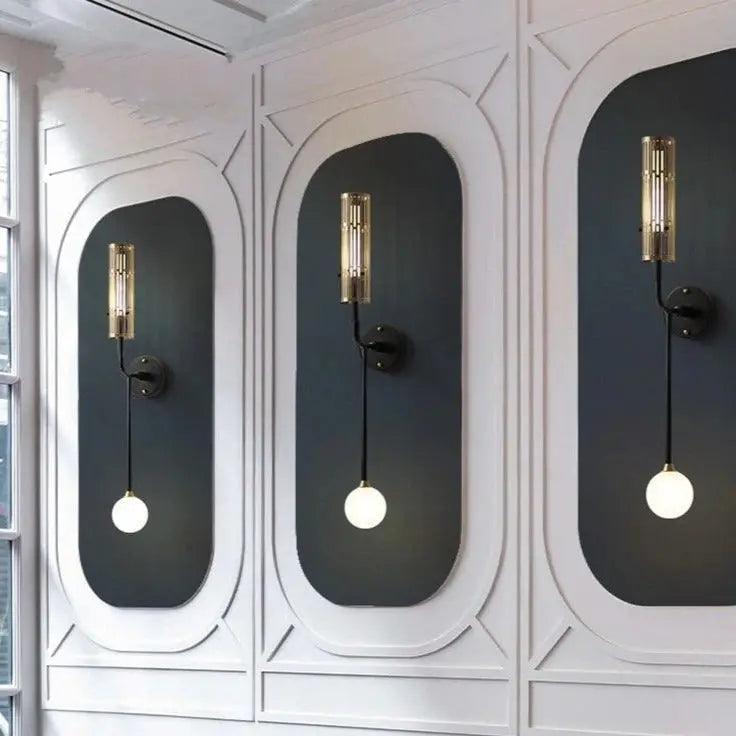 Modern LED Wall Sconce with Gold Accents