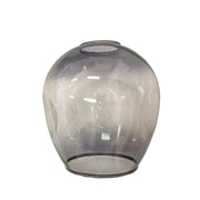 A translucent gray nordic glass ball led chandelier lampshade with a rounded dome shape and subtle textured patterns