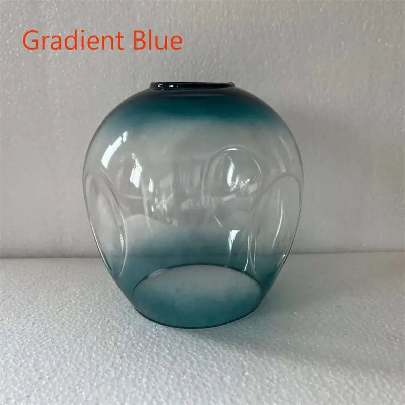 Decorbites™ modern nordic glass chandeliers featuring a gradient blue glass vase with embossed circular patterns and nordic lustre