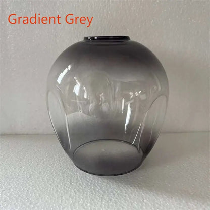 Gradient grey glass lampshade with smooth rounded design and vertical ridges for decorbites nordic lustre chandelier