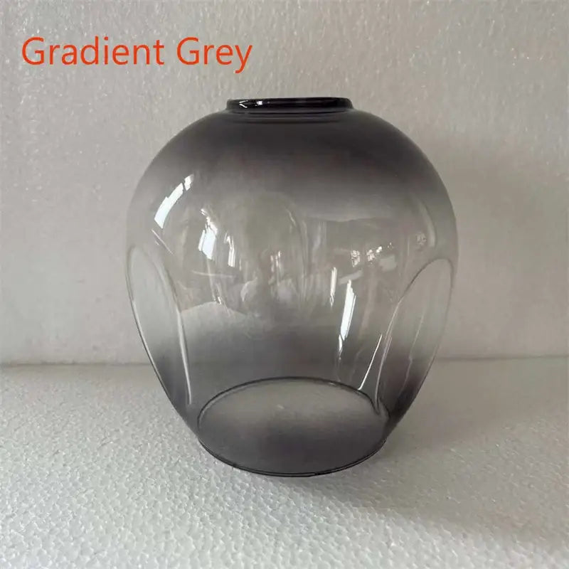 Decorbites modern nordic glass chandelier with gradient grey glass lampshade featuring smooth rounded design and vertical ridges