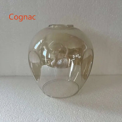 A translucent cognac modern nordic glass lampshade with embossed patterns for nordic lustre chandeliers