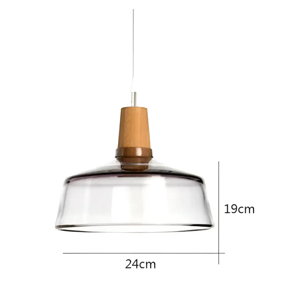 Decorbites modern nordic glass light fixtures clear glass light with wooden top and metal suspension light fixtures