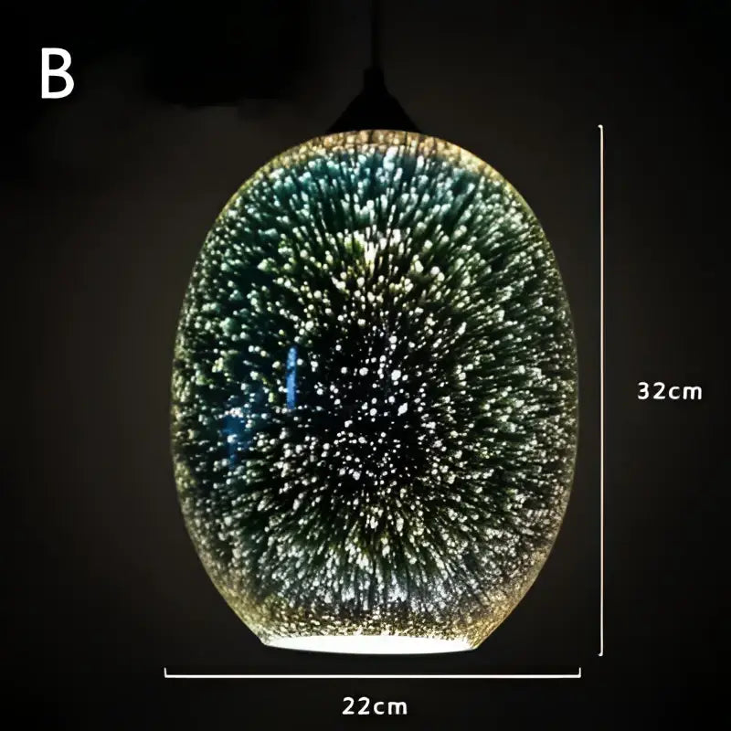 DecorBites modern nordic glass pendant light 32cm with teal and gold starburst design for contemporary decor