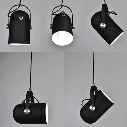 DecorBites™ modern nordic hanging lights black matte pendant light with cylindrical shade and silver hardware accents energy-efficient