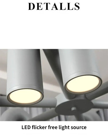 Decorbites™ modern nordic led ceiling chandelier with sleek silver finish and warm even illumination for home use