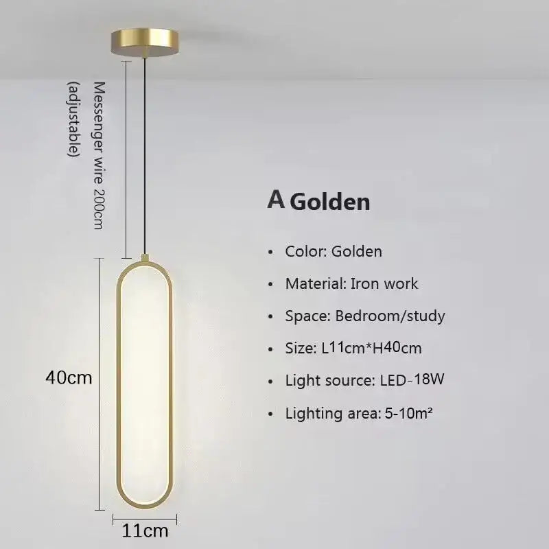 Decorbites modern nordic pendant light features a sleek golden ironwork oval design with led illumination for home decor
