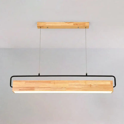 Modern nordic decorbites™ island pendant light with natural wood finish and black metal frame for 110v-120v 220v-240v use