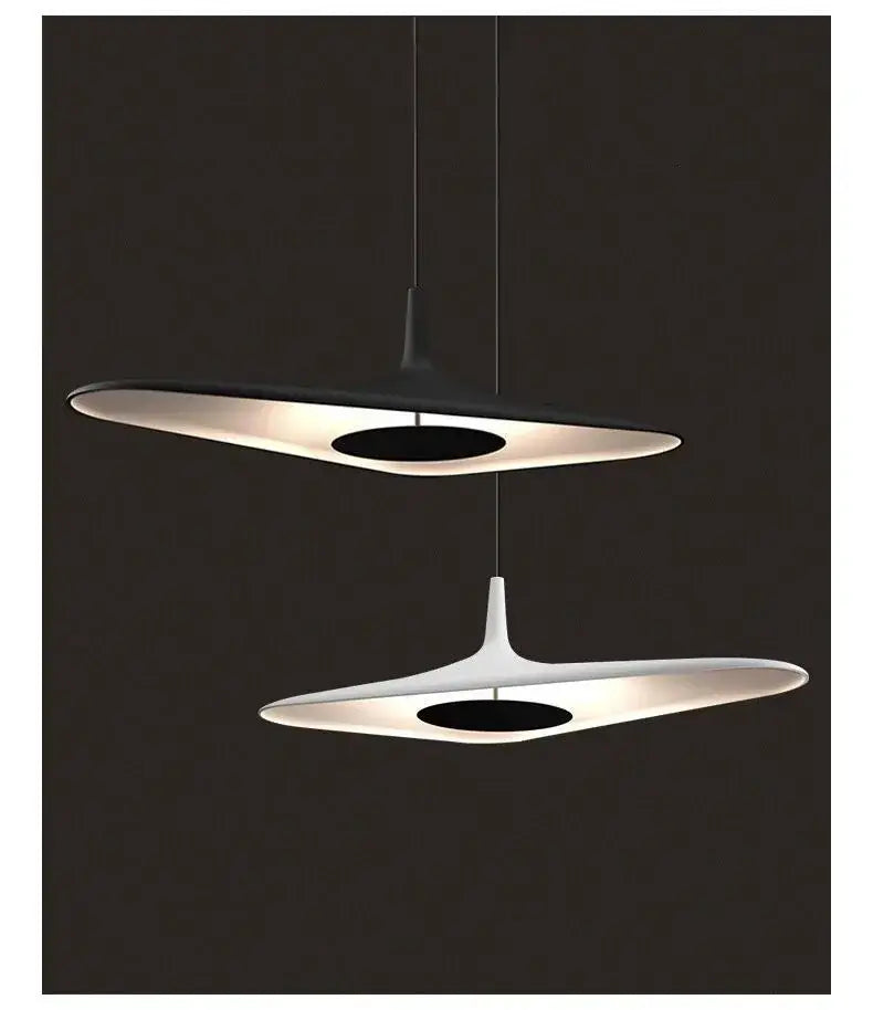 DecorBites™ modern resin pendant lamp with matte black oval shades for dining room with changeable light features