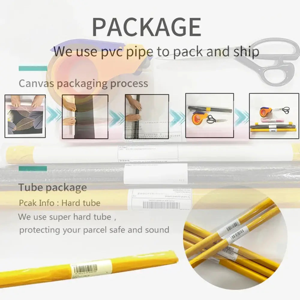 Yellow hard tube packaging wrapped in clear plastic with barcode labels for decorbites modern sports stars wall art poster