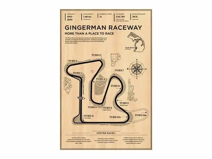 Vintage-style beige DecorBites monaco grand prix racing poster featuring black ink line art of gingerman raceway layout