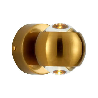 Decorbites™ moroccan modern black brass led wall lamp with gold-finished spherical brass led wall sconce and two lights