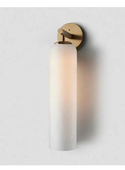 Decorbites™ sleek glass wall sconce with frosted glass shade and brushed brass hardware for energy-efficient led bulbs