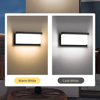 DecorBites™ modern outdoor wall light with sleek black frame frosted glass panel motion sensor waterproof design