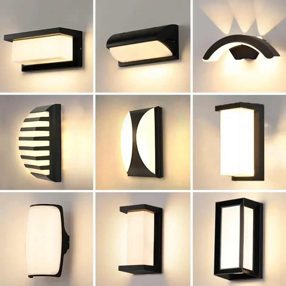 DecorBites™ motion sensor outdoor wall light features black modern wall light with frosted glass and sleek minimalist design