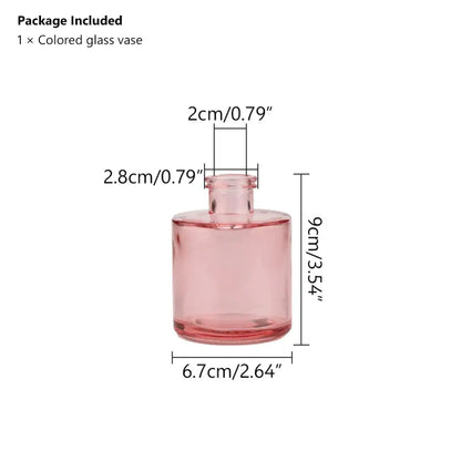Decorbites™ translucent pink glass vase with opening 2cm and rounded body ideal as a flower pot and home gift