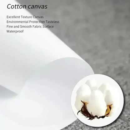 White cotton canvas with fine smooth texture and waterproof qualities for DecorBites™ neon video game posters