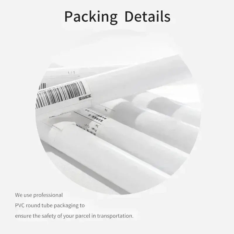 White pvc round tubes with barcode labels for packaging decorbites neon video game posters for gamer room