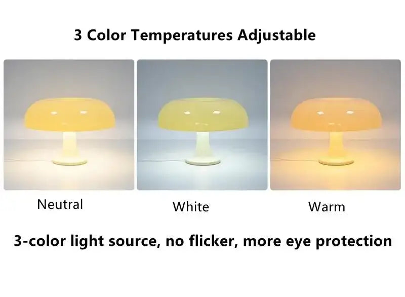A sleek led mushroom table with a translucent glossy finish emitting soft warm or white light for modern decor