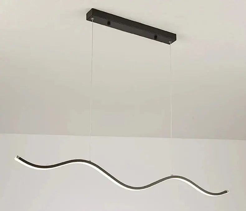 Modern black and white wavy led pendant light with minimalist design for dining room lighting nordic chandeliers by decorbites