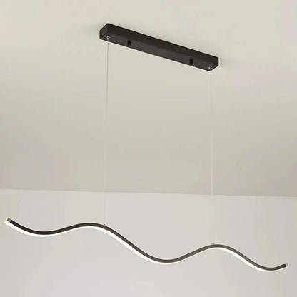 Modern black and white wavy led pendant lights with sleek minimalist design for dining room nordic chandeliers by DecorBites