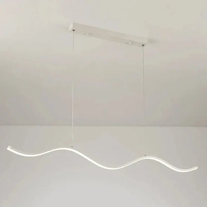 Modern white led pendant light with sleek wavy design and minimalist mount for nordic chandeliers dining room lighting