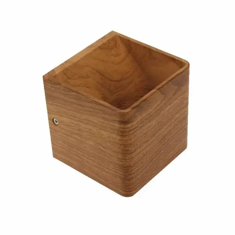 A square decorbites™ nordic faux wooden wall light with smooth light brown finish and visible wood grain