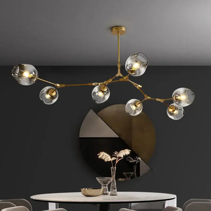 Gold-toned decorbites nordic glass ball led chandelier with clear glass globe shades for modern lighting decor