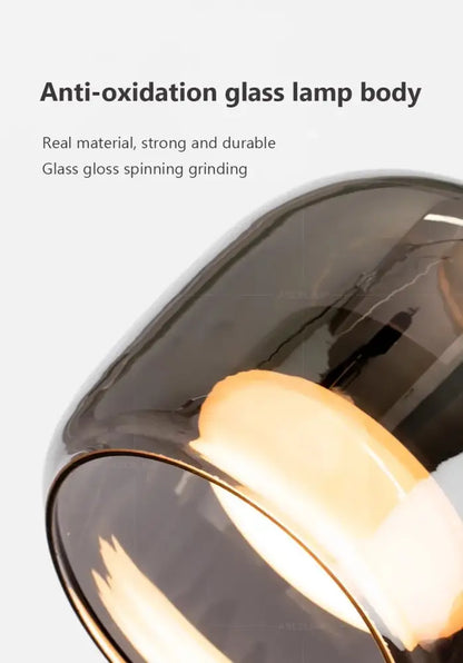 Decorbites™ nordic glass led pendant chandelier with sleek dark-tinted glass body and glossy finish