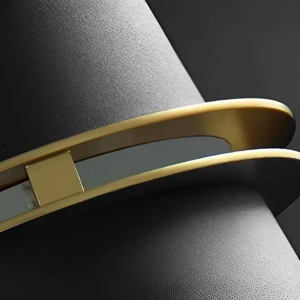 Decorbites™ nordic minimalist wall lamp with gold-toned metal bangle and sleek rectangular accent minimalist wall lamp