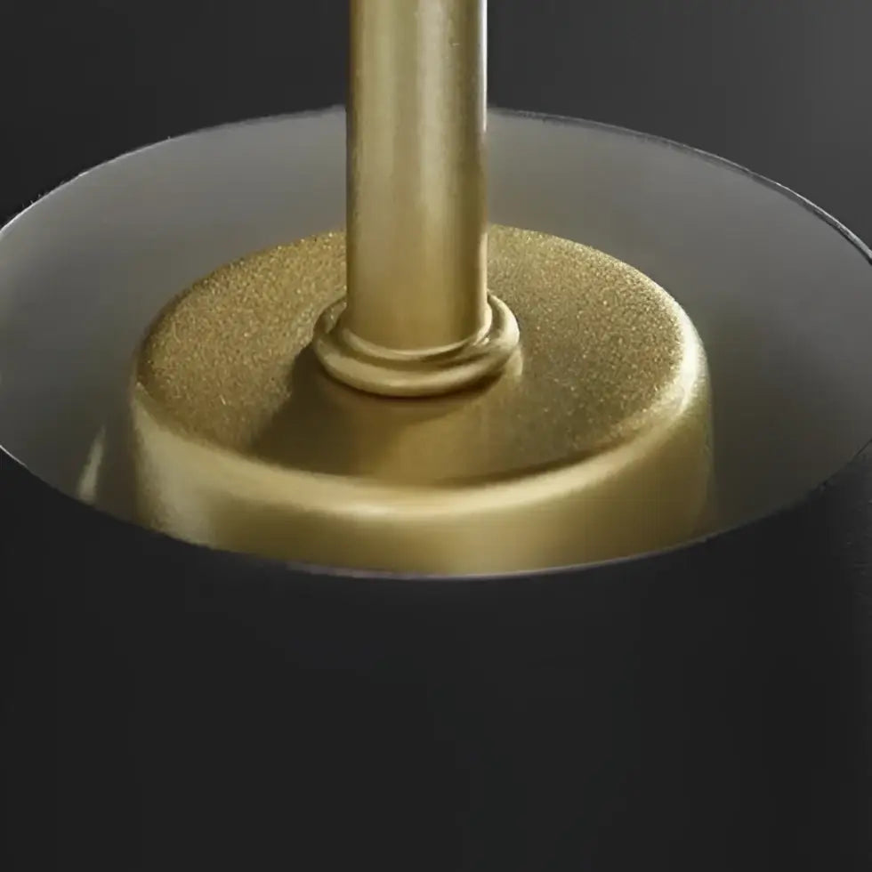 Decorbites™ nordic minimalist wall lamp with gold-toned metallic base and cylindrical stem on dark background minimalist wall lamp