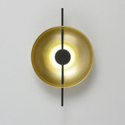DecorBites™ nordic modern wall sconce gold-toned with matte finish and black vertical accent bar modern wall sconce