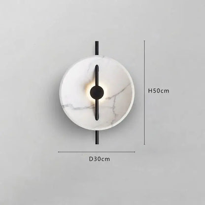 Decorbites™ nordic modern wall sconce with white marble and black metal accent featuring a central light fixture modern wall sconce