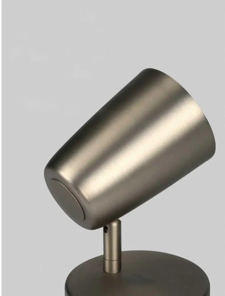 Decorbites™ nordic modern wall sconces featuring a sleek brushed metallic cylindrical spotlight with circular base