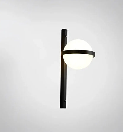 Modern black decorbites™ nordic planter light sconce with frosted glass globe and sleek metal frame wall-mounted light sconce