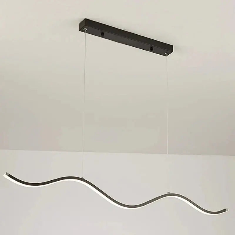 Modern black and white wavy led pendant light by decorbites™ for nordic style dining room chandeliers and style dining room