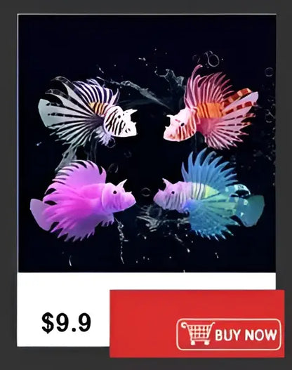 DecorBites™ nordic style plastic flower vase featuring colorful translucent betta fish figurines with vibrant hues