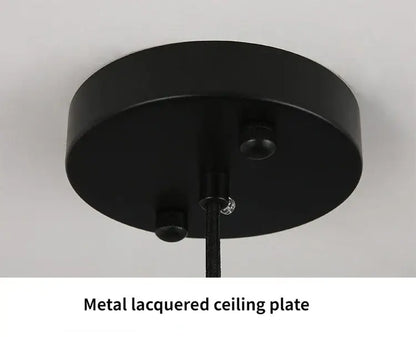 Black metal lacquered ceiling plate with two screws and central cable for decorbites™ nordic u shape led ceiling chandelier