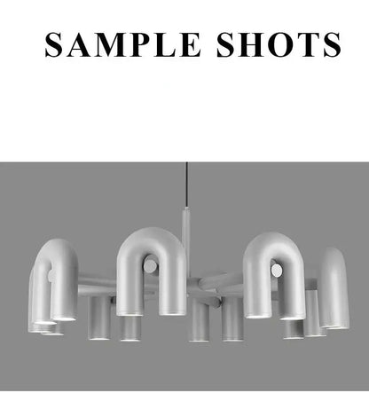 Modern white DecorBites™ Nordic u shape led ceiling chandelier with sleek metallic finish and minimalist design