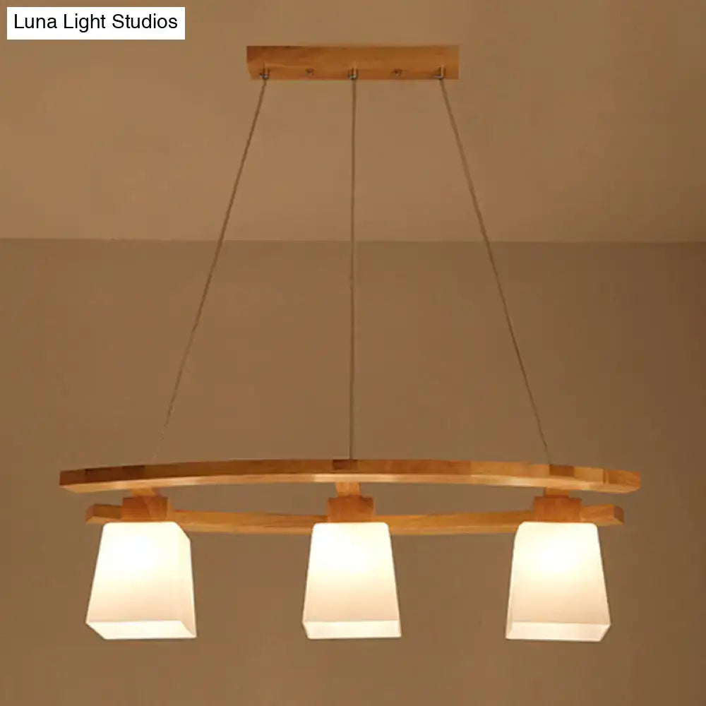 Decorbites™ nordic wood pendant light with three frosted glass lampshades for dining table 220v-240v 110v-120v led incandescent fluorescent