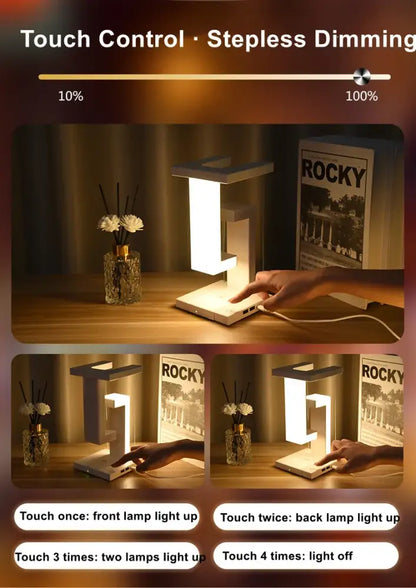 Modern white led desk lamp decorbites™ novelty floating lamp with sleek design and detachable wireless charger for office
