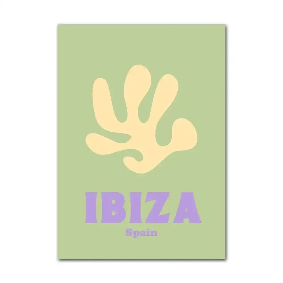 Decorbites™ pastel danish flower wall art print with pale yellow handprint purple text on mint green background wall art