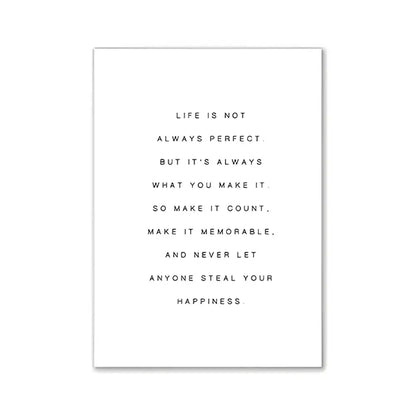White rectangular art print with black minimalist typography for pink aesthetic room decor by DecorBites™