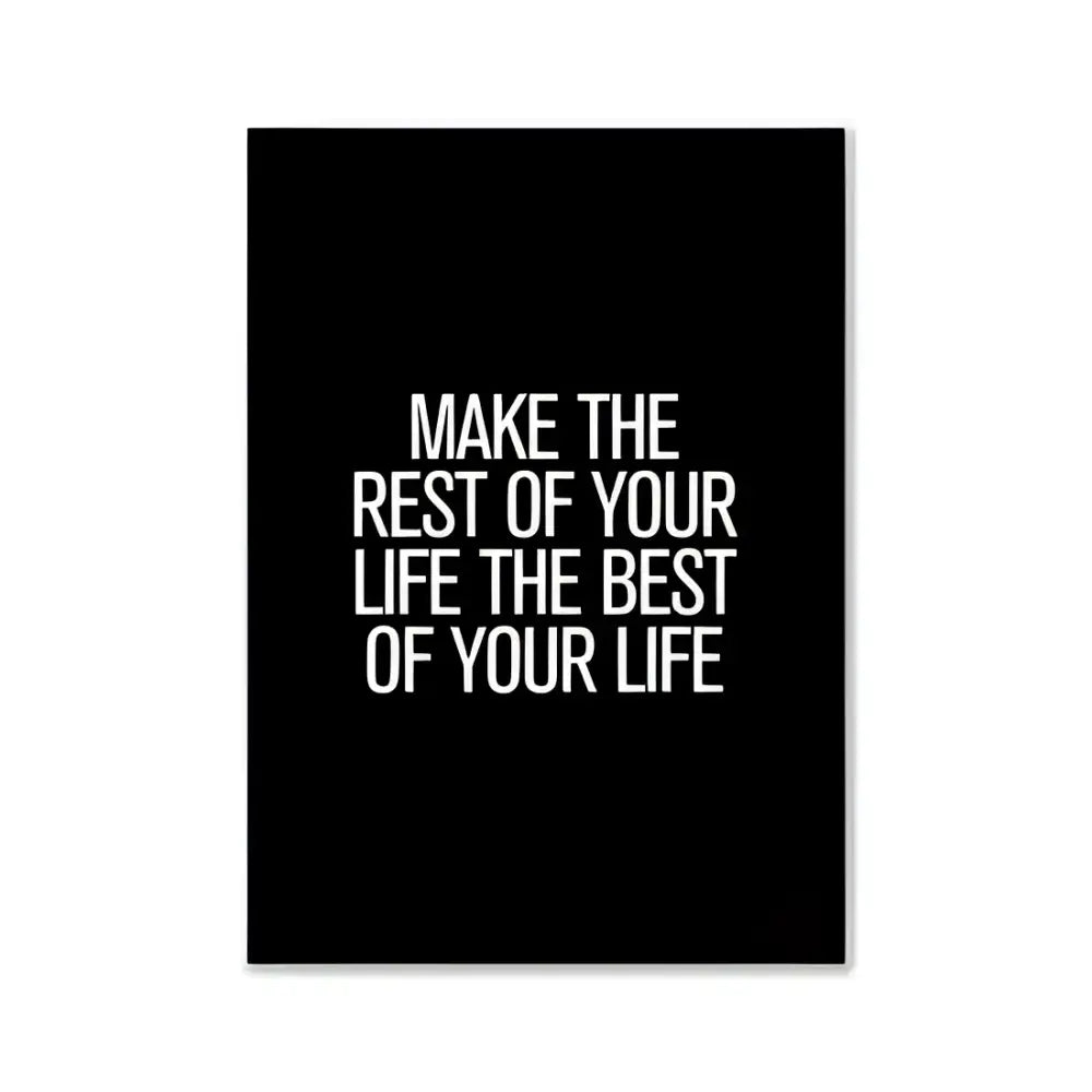 Black rectangular wall art with white inspirational text for girl’s pink aesthetic bedroom decor by DecorBites™