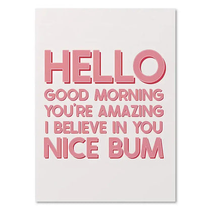 DecorBites™ pink makeup funny quote art poster with 3d motivational text on a light gray background