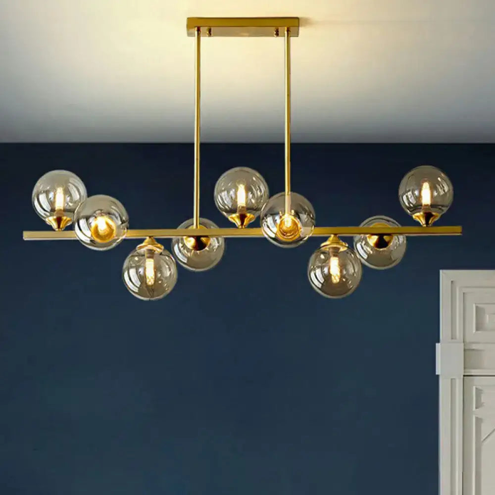 Decorbites™ postmodern gold finish hanging lamp with amber globe shade and frosted glass for 220v-240v light type use