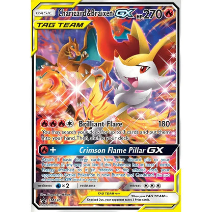 This pokémon trading card features charizard and braixen gx with vibrant flames for japanese anime decorbites rare charizard cartoon card
