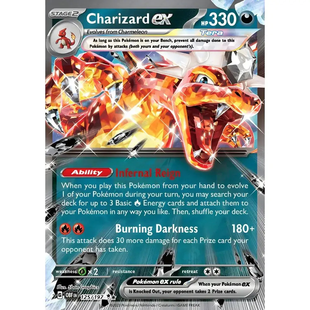 DecorBites™ rare Japanese anime charizard cartoon card poster with vibrant orange red crystalline gemstone design